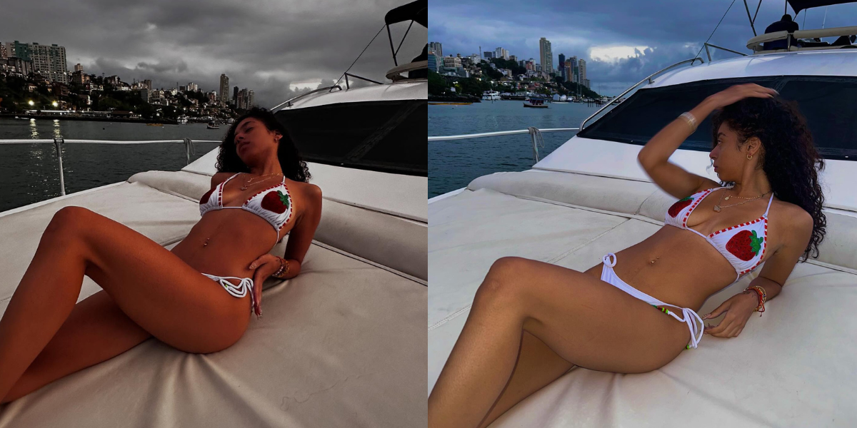 Amber Marie posou de biquíni em passeio de barco.. Foto: Reprodução/Instagram