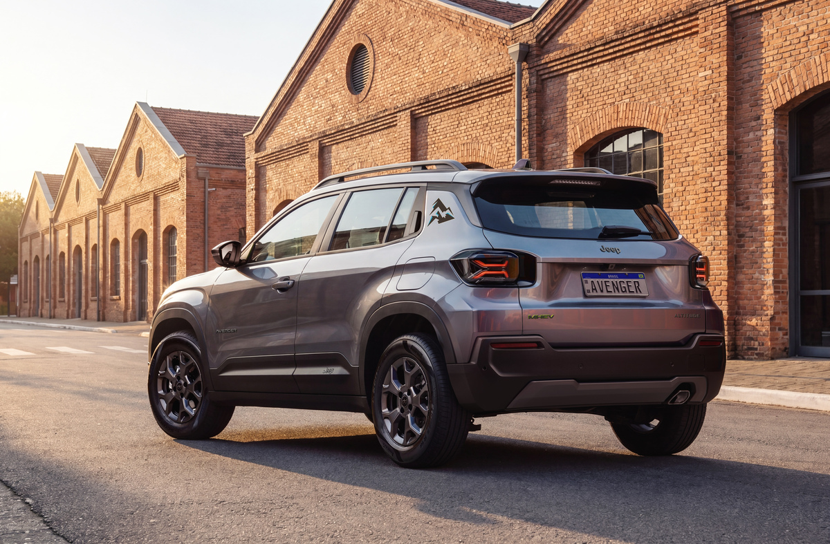 Avenger tem 4,08 metros de comprimento, 2,56 metros de entre-eixos e porta-malas de 364 litros.. Foto: Divulgação/Jeep