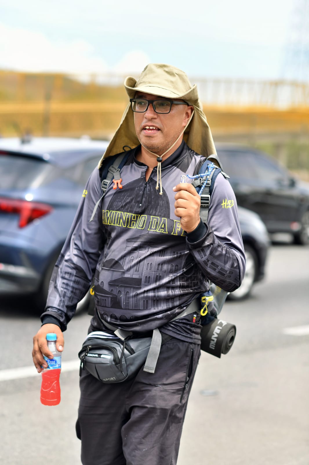 Marcelo Silva durante sua primeira caminhada para Aparecida. Foto: Foto: Marcelo Silva