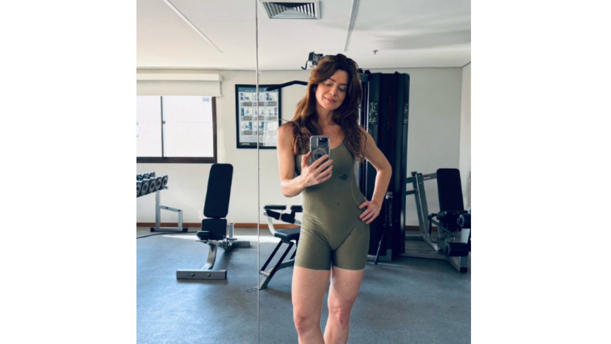 Leticia Spiller na academia. Foto: Reprodução/Instagram/@arealspiller