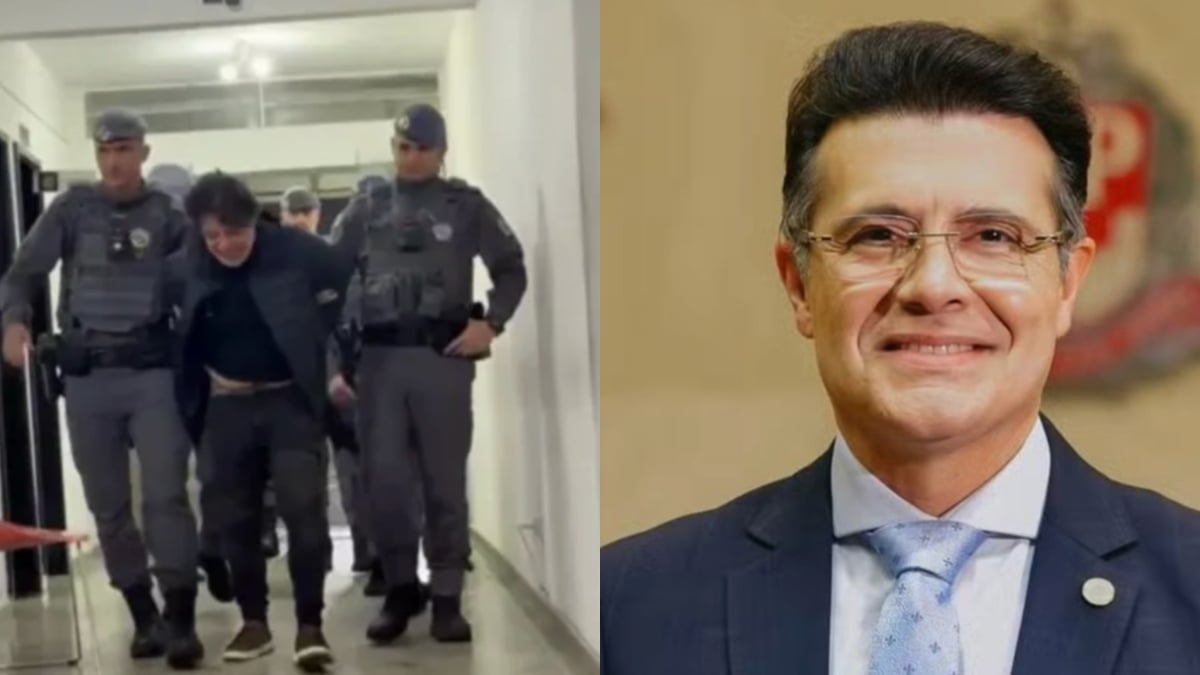 Marcelo Aguiar foi detido após atirar no pé de Fred Bruno. Foto: Reprodução/SPTV + Divulgação