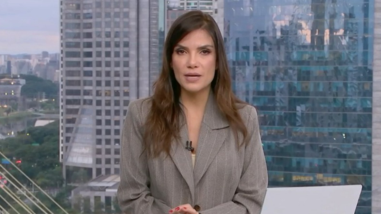 Sabina Simonato é cortada ao vivo na TV Globo. Foto: Reprodução/Globoplay