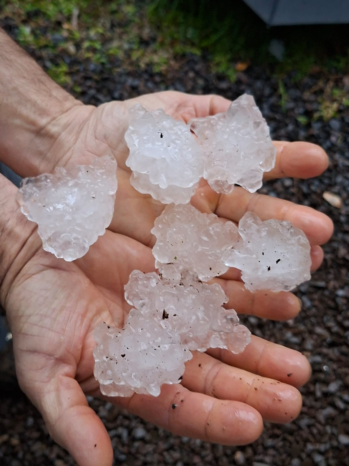 Granizo em Joaçaba (SC). Foto: Divulgação/Defesa Civil