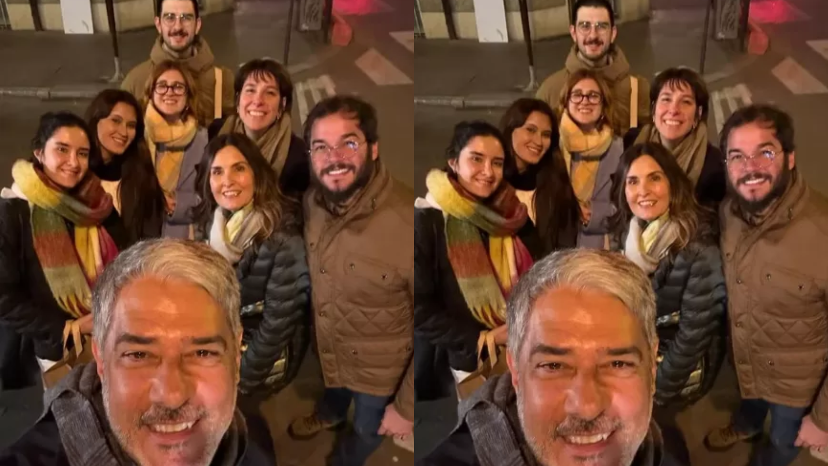 William Bonner e Fátima Bernardes em viagem com os filhos e atuais cônjuges. Foto: Reprodução Instagram - 6.3.2025