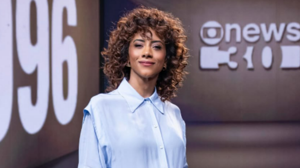 Aline Midlej passa por perrengue ao vivo. Foto: Reprodução/TV Globo