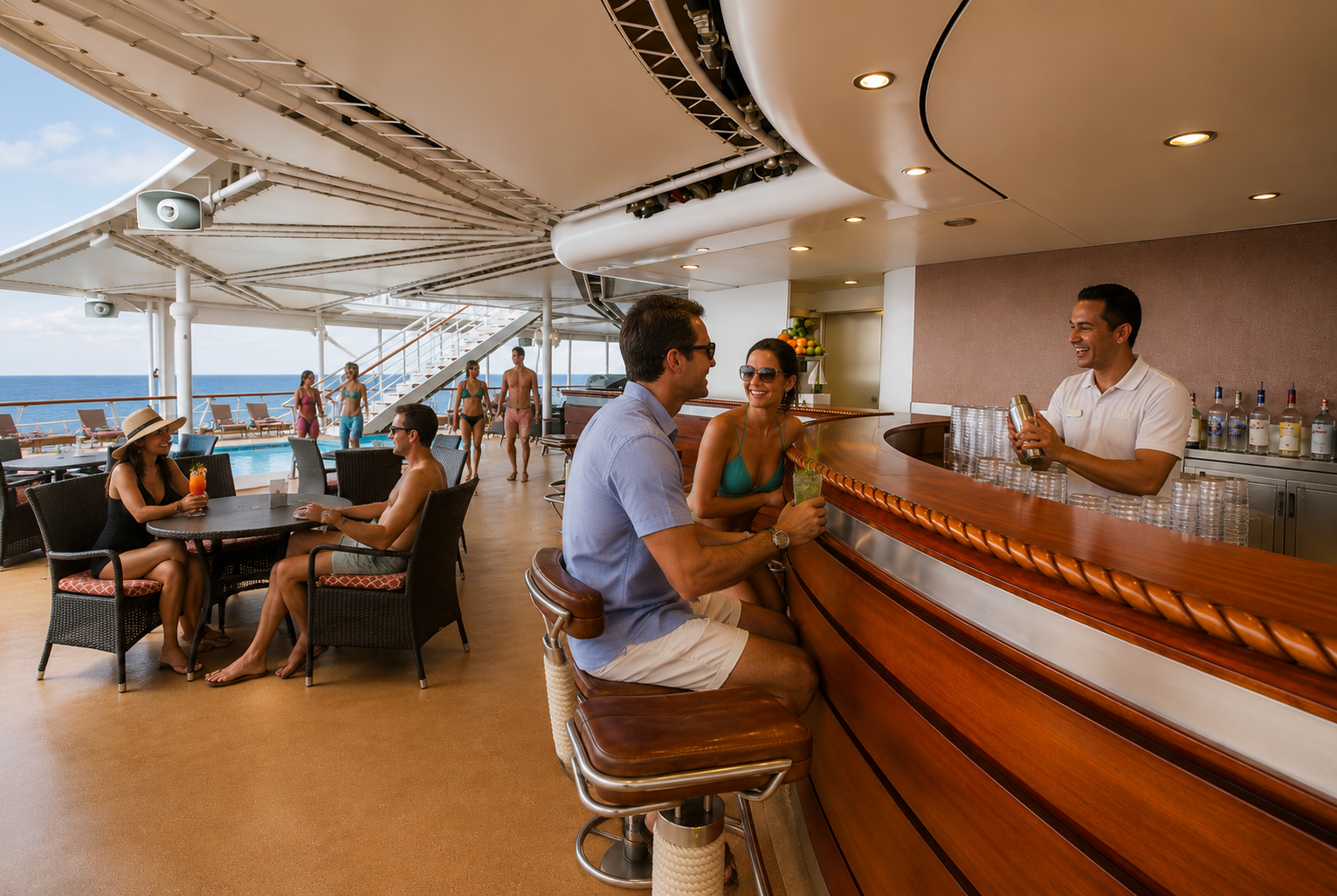 Bar. Foto: Divulgação: Buenavista - Costazul Cruceros