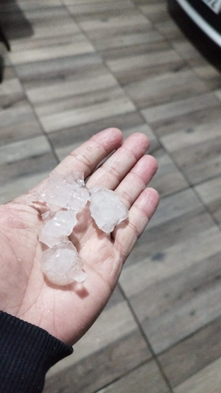 Granizo em Jacinto Machado (SC). Foto: Divulgação/Defesa Civil