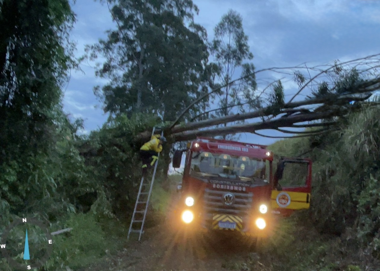 Vendaval em Anchieta (SC). Foto: Divulgação/Defesa Civil