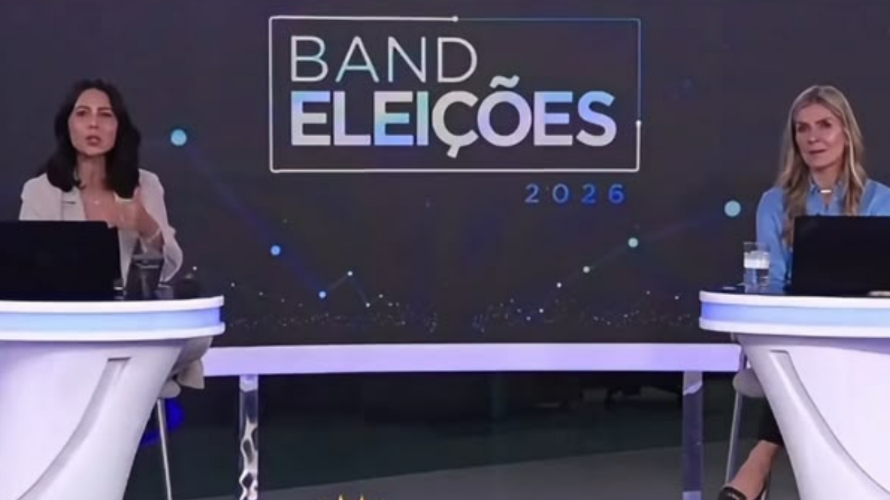 Paula Valdez e Juliana Rosa no Band Eleições. Foto: Reprodução/Band/X