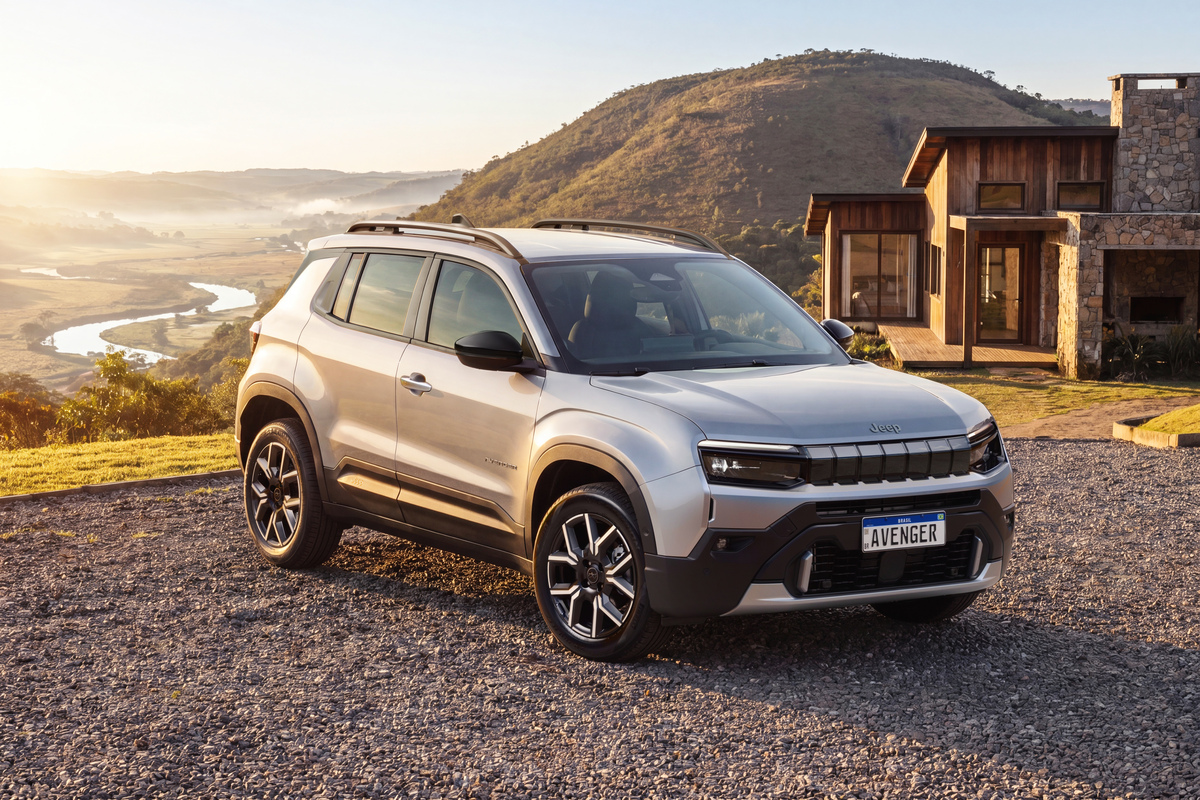 Avenger Longitude recebe rodas de 17 polegadas, ACC e frenagem automática com câmera e radar.. Foto: Divulgação/Jeep