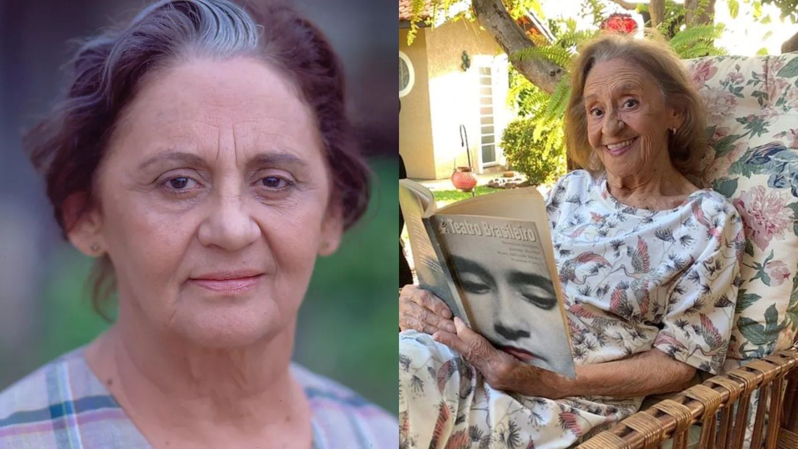 Laura Cardoso em 'Mulheres de Areia' e atualmente. Foto: Reprodução/Globo/Instagram - 20.06.2023