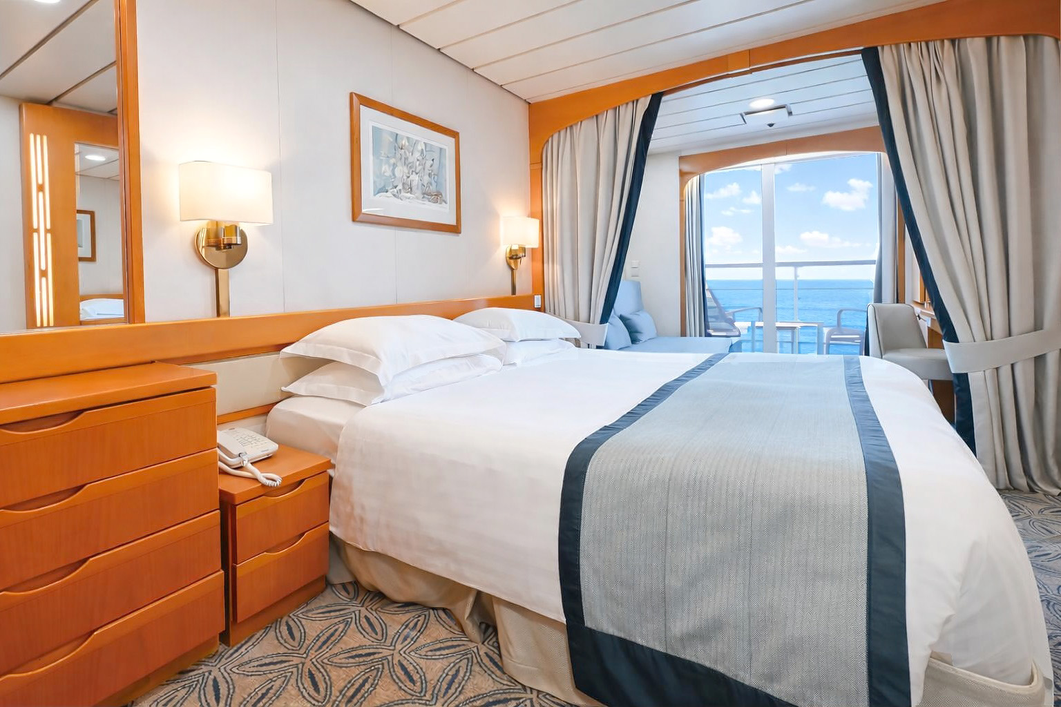 Quarto com varanda. Foto: Divulgação: Buenavista - Costazul Cruceros
