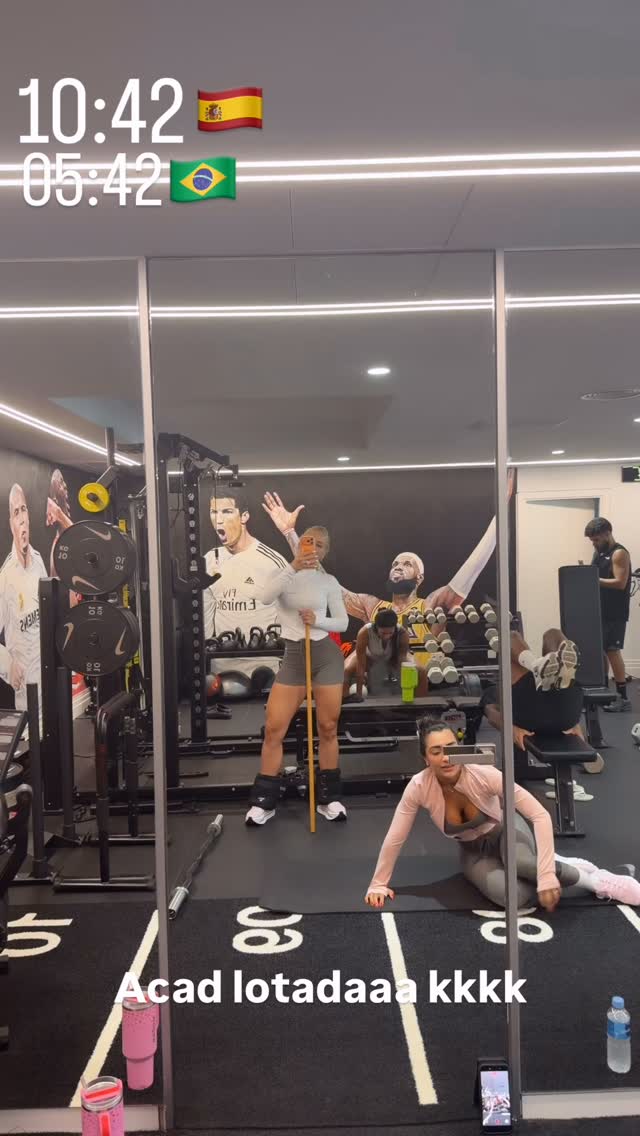 Virginia treina pesado em academia durante viagem a Madri. Foto: Reprodução/Instagram/@virginia