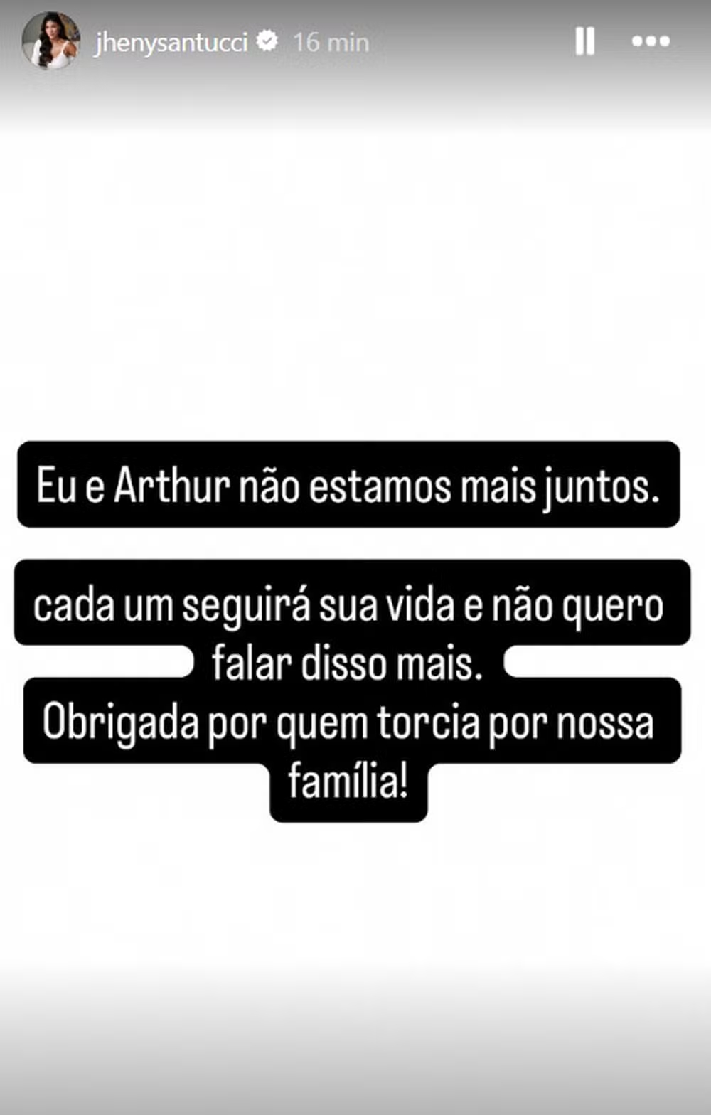 Arthur Aguiar e Jheny Santucci se separam após três meses de casamento.. Foto: Reprodução/Instagram