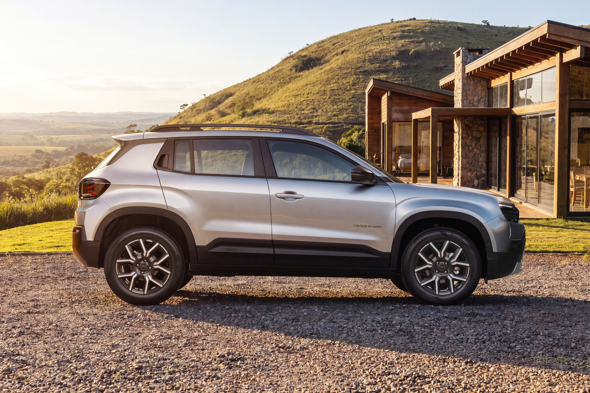Avenger Longitude mantém o conjunto T200 híbrido leve de 116 cv e 20,4 kgfm das demais versões.. Foto: Divulgação/Jeep