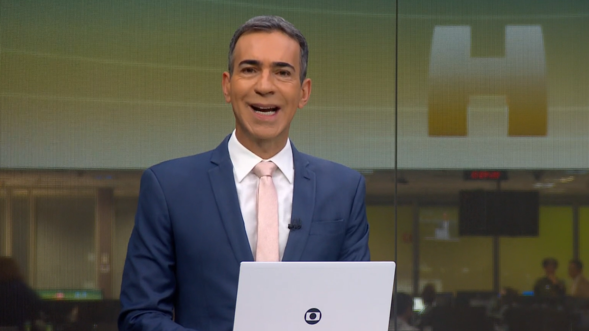 César Tralli interrompe programação na Globo. Foto: Reprodução: TV Globo
