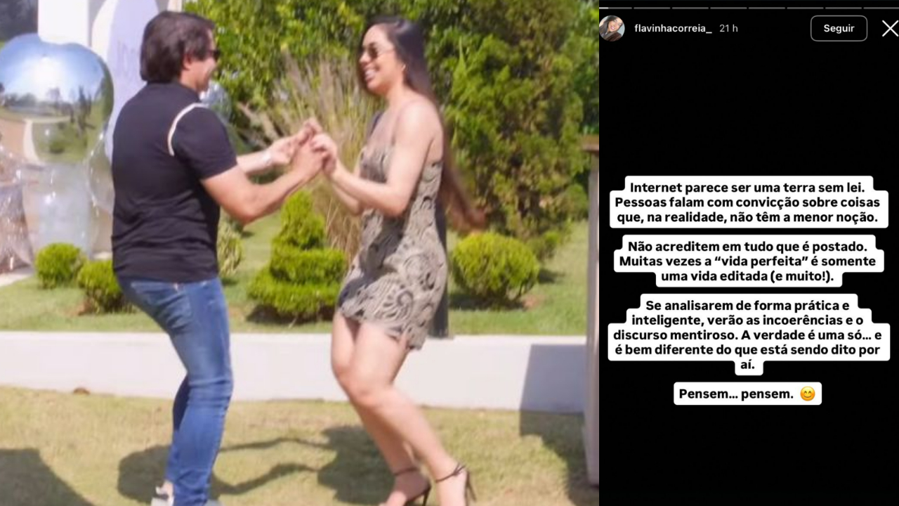 Flávia se pronuncia nas redes sociais. Foto: Reprodução/Instagram/flavinhacorreia_