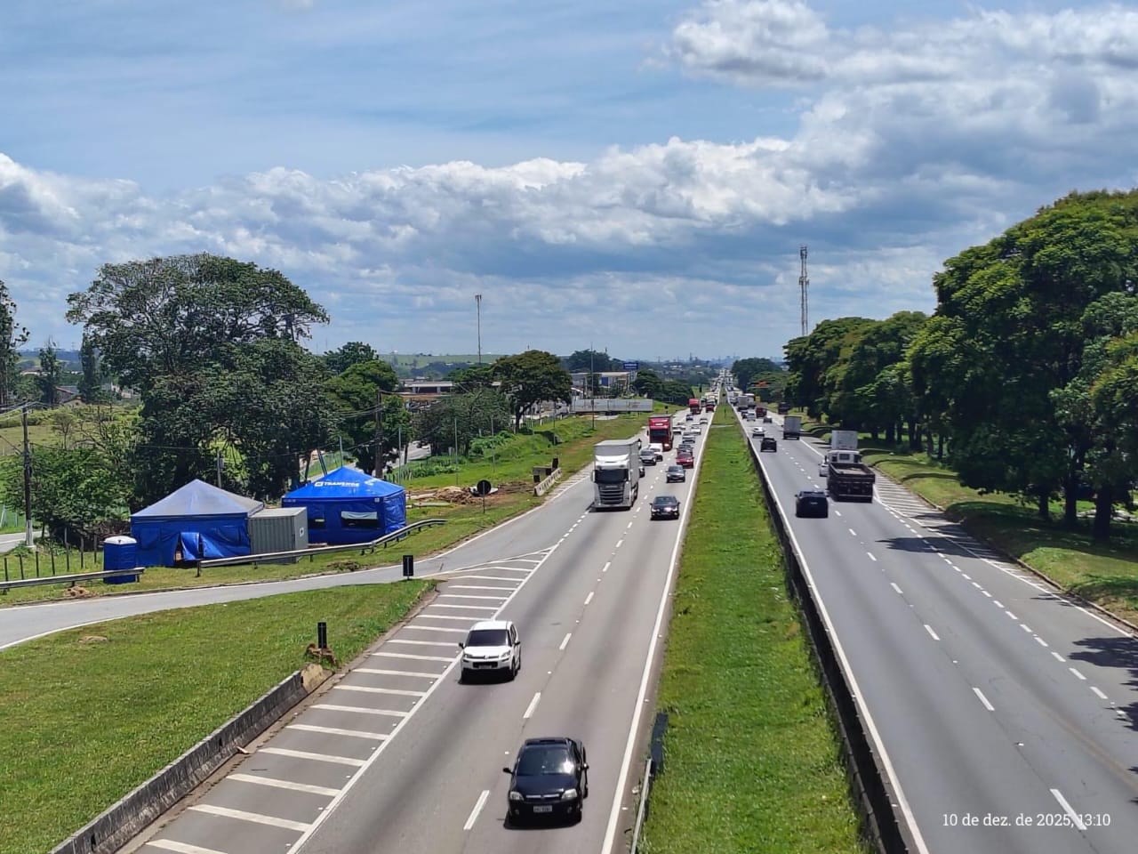 Obra paralisa totalmente a Via Dutra neste sábado. Foto: CCRMotiva/Divulgação