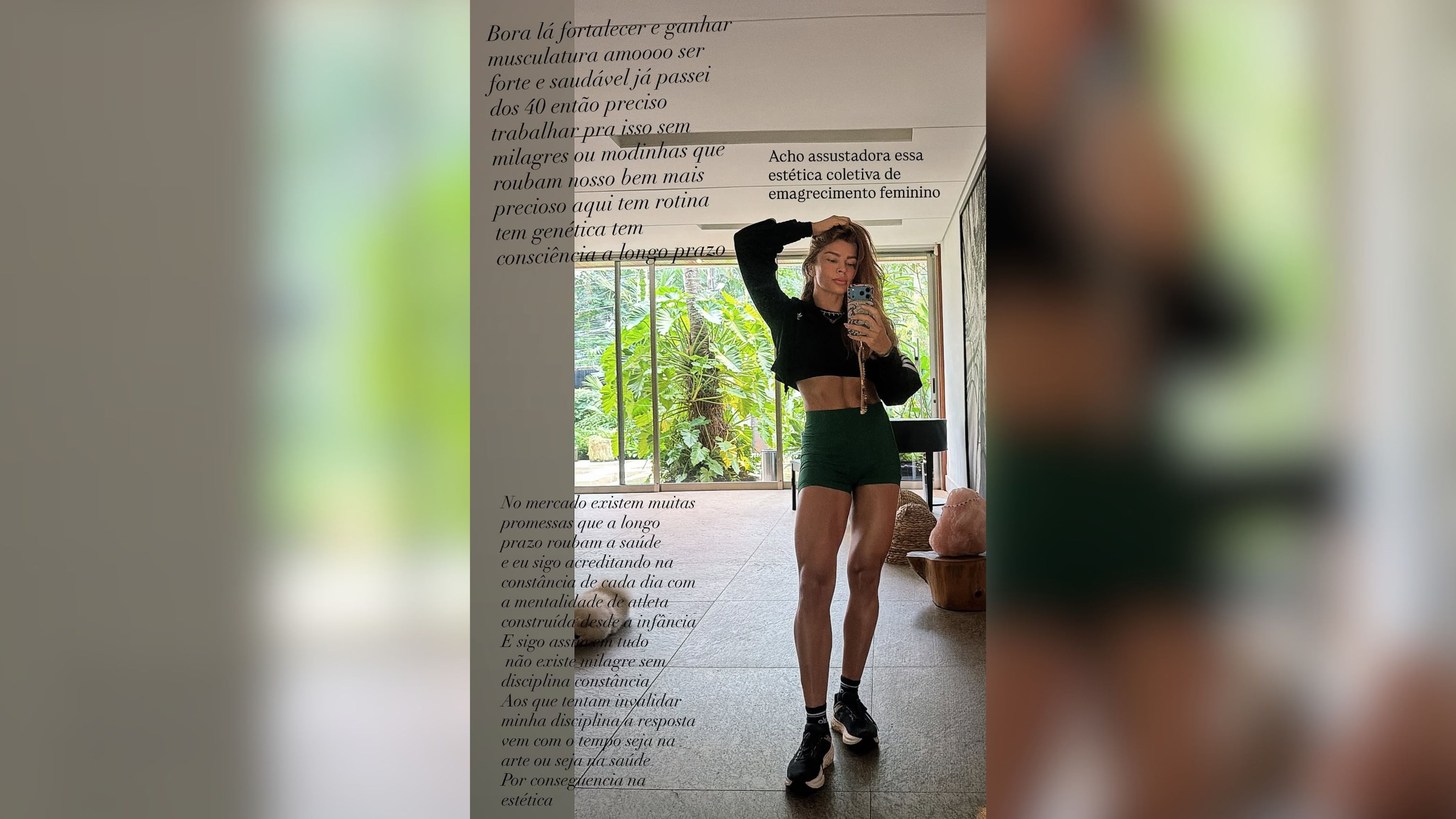 Grazi Massafera vive em mansão com piscina cercada por natureza e sala de vidro. Foto: Instagram/@massafera