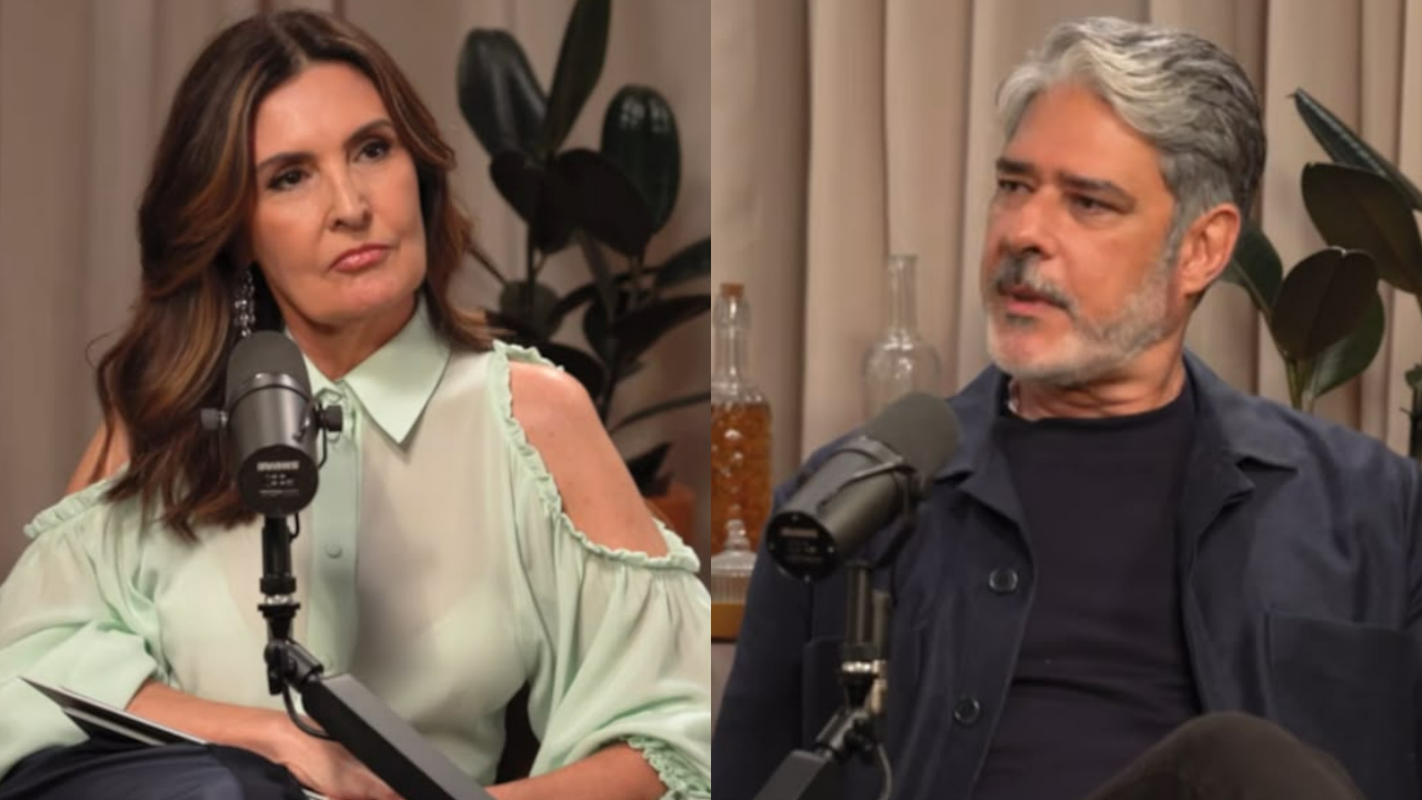 William Bonner e Fátima Bernardes no videocast "Cá Entre Nós" . Foto: Reprodução/Youtube