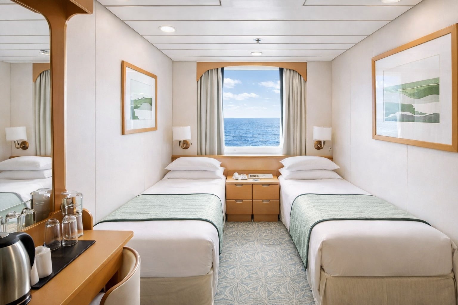 Quarto com vista para o mar. Foto: Divulgação: Buenavista - Costazul Cruceros