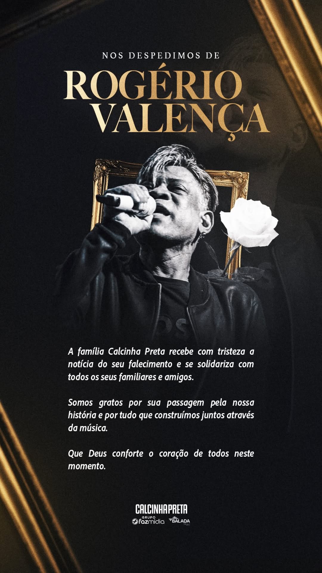 Morre Rogério Valença, ex-vocalista da banda Calcinha Preta, aos 55 anos.. Foto: Reprodução/Instagram